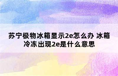 苏宁极物冰箱显示2e怎么办 冰箱冷冻出现2e是什么意思